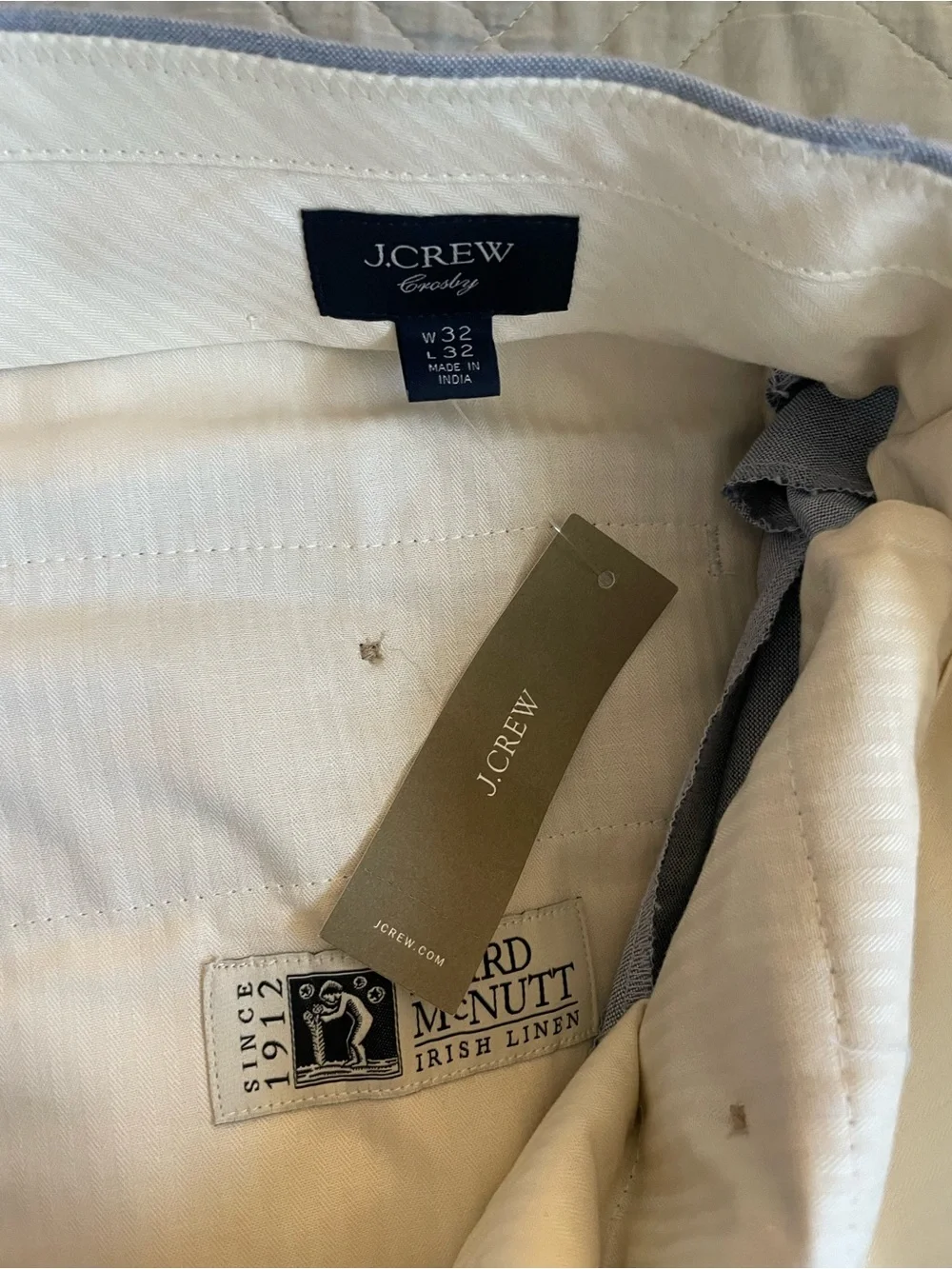 J. CREW Crosby Classic-fit suit pant in Baird McNutt Irish fabric Size 32 CR632